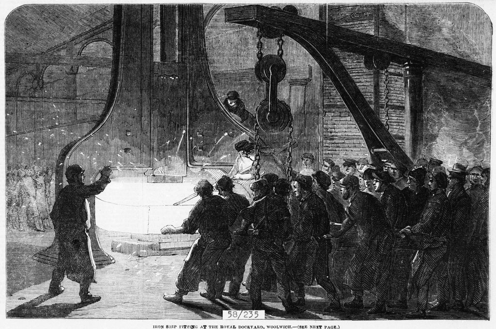 Detail of Iron ship fitting at the Royal Dockyard, Woolwich by unknown