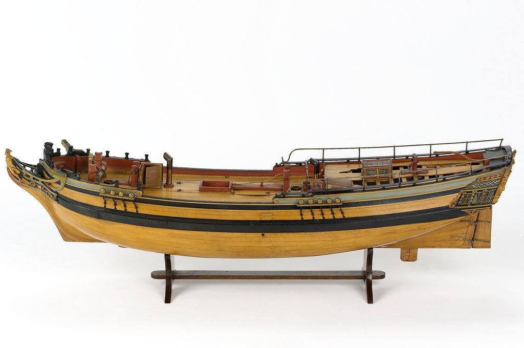 Detail of Full hull model of a merchant brig (circa 1795) by unknown