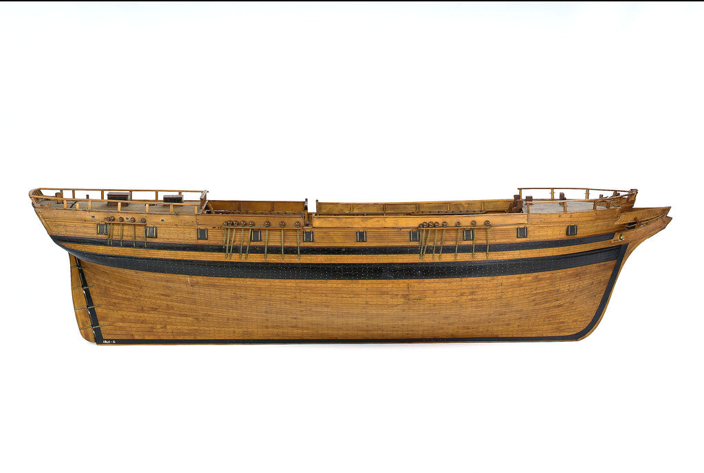 Detail of Merchantman, starboard broadside by unknown