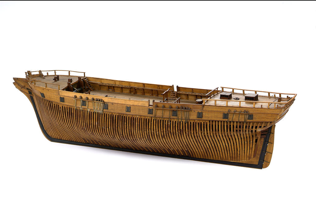 Detail of Merchantman, port stern quarter by unknown