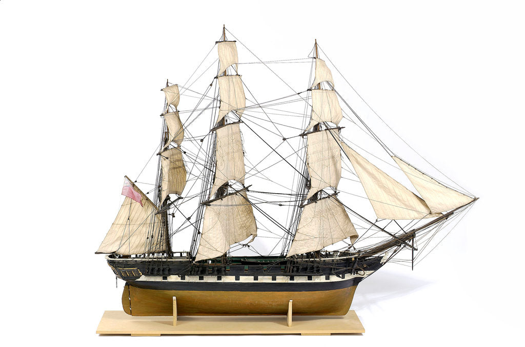Detail of Frigate, starboard broadside by unknown