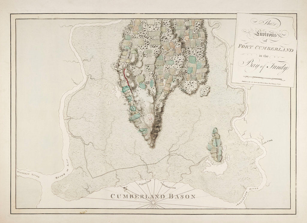 Detail of The environs of Fort Cumberland in the Bay of Fundy by J.F.W. Des Barres