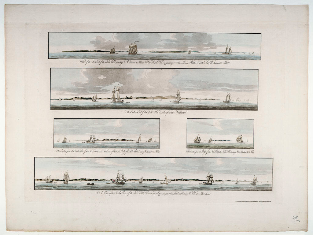 Detail of Chart entitled 'Five distant views of the Isle of Sable' by Des Barres, 1776 by Joseph Frederick Wallet Des Barres