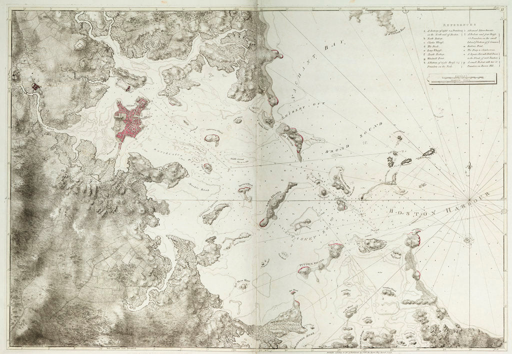 Detail of A chart of the harbour of Boston, 1775 by J.F.W. Des Barres