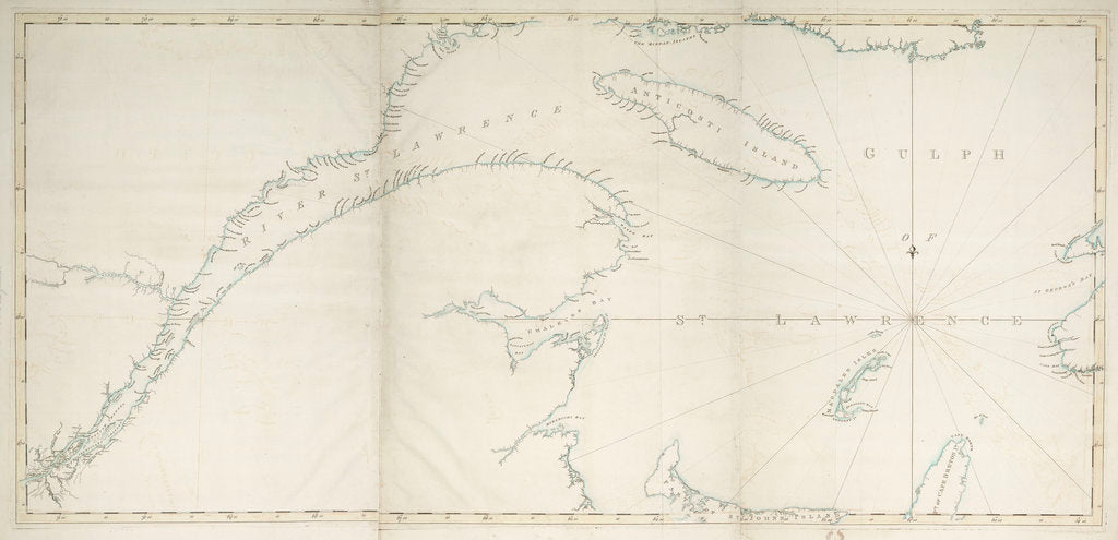 Detail of Map of the Gulf and River of St Lawrence by Joseph Frederick Wallet Des Barres