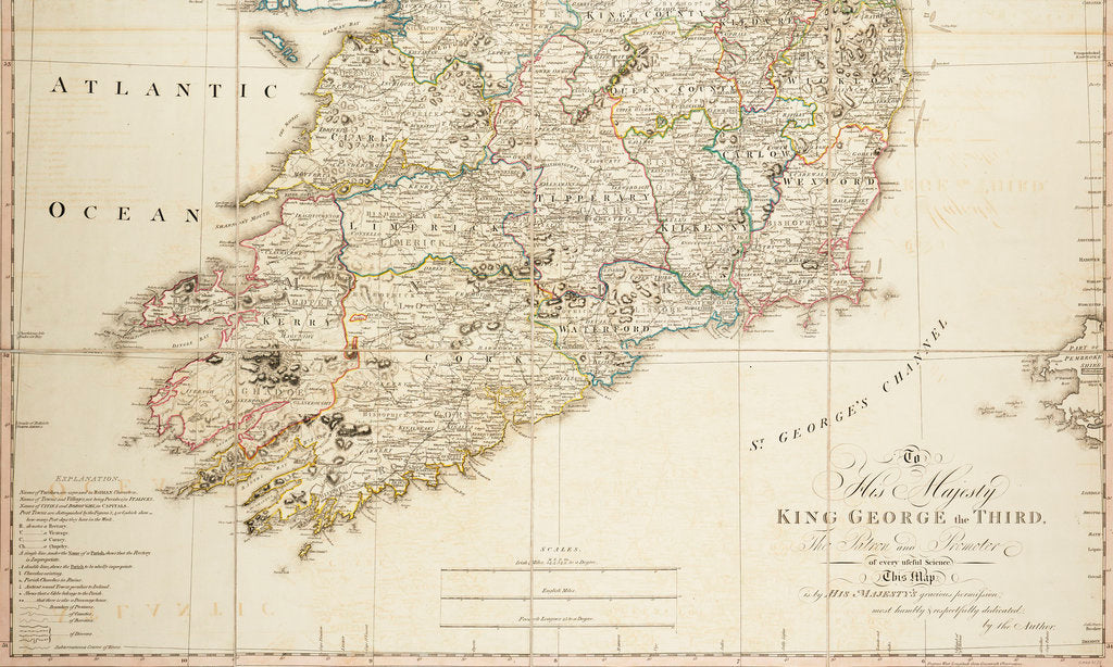 Detail of A new map of Ireland civil and ecclesiastical, 1797 by Daniel A. Beaufort