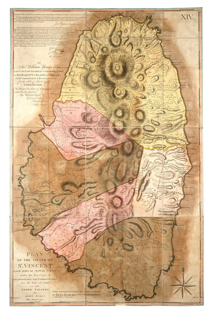 Detail of Plan of the Island of St Vincent laid down by actual survey, 1776 by John Byres