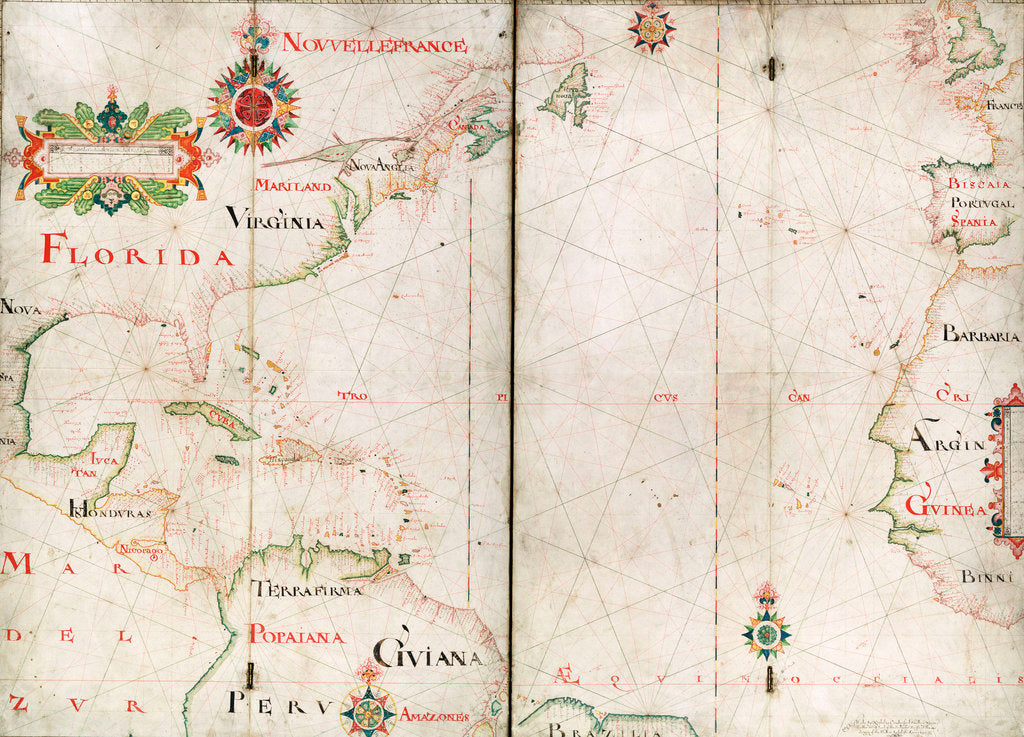 Detail of Atlantic Ocean, 5 degrees south to 57 degrees north by Nicholas Comberford