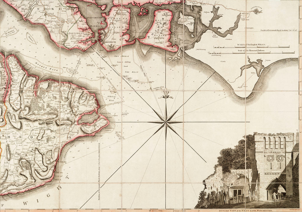 Detail of Hampshire or the county of Southampton including the Isle of Wight by Thomas Milne