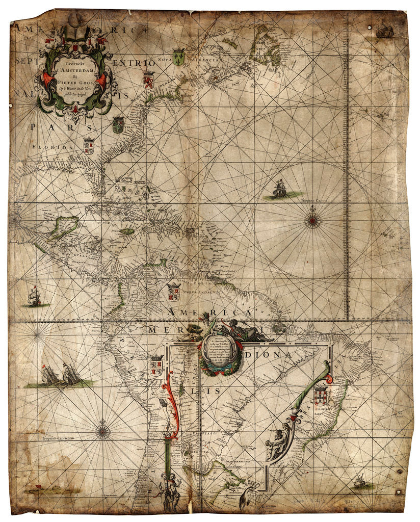 Detail of Western Atlantic Ocean by Pieter Goos