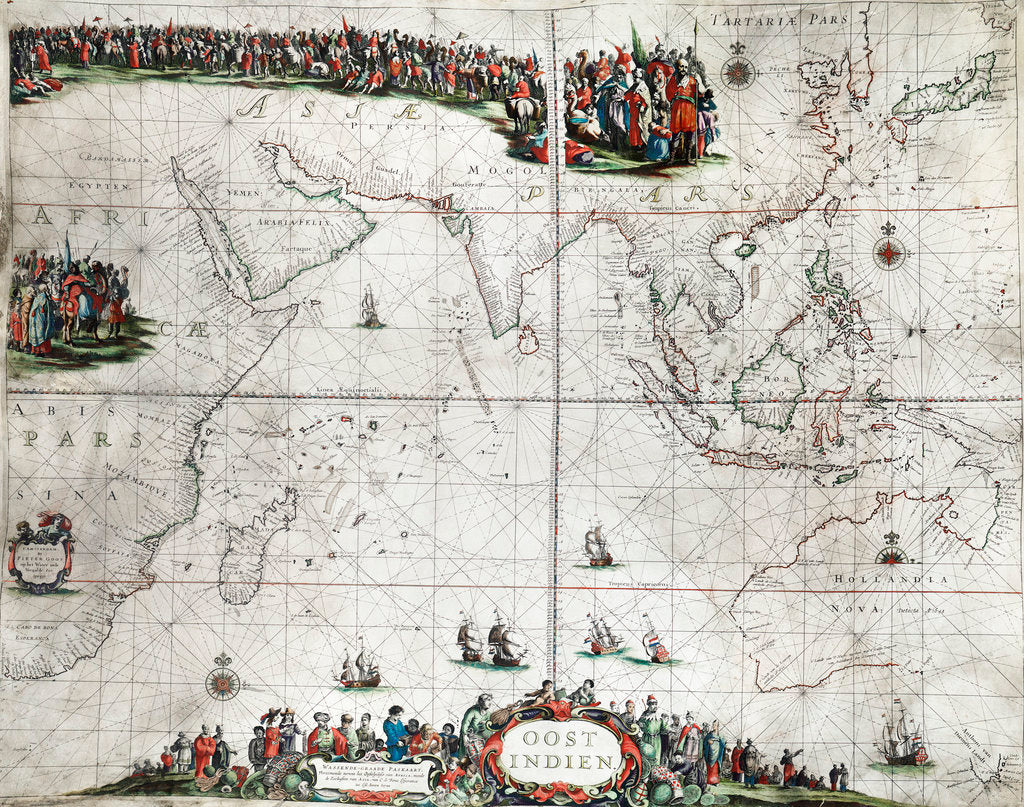 Detail of Map of the East Indies by Pieter Goos