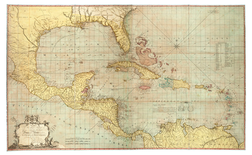 Detail of Chart of the West Indies by Joseph Smith Speer