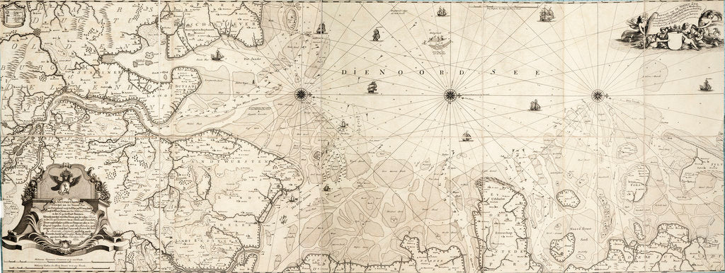 Detail of Chart of the North Sea by Cornelius Martin Wohlers