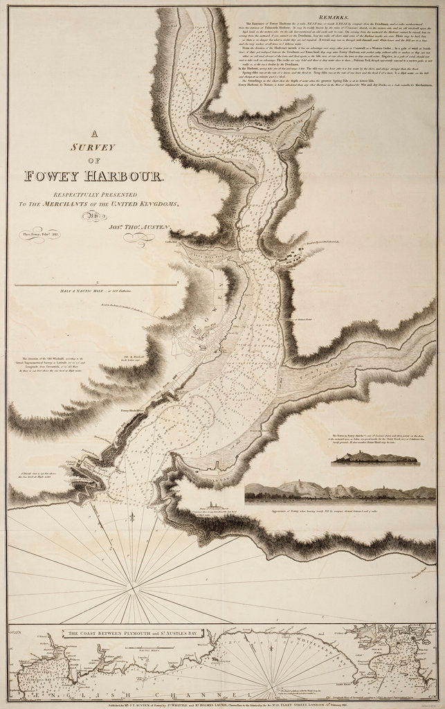 Detail of A survey of Fowey Harbour by Joshua Thomas Austen