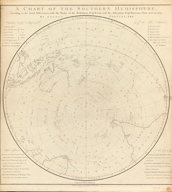 Chart of the southern hemisphere, post Cook posters & prints by Georg ...