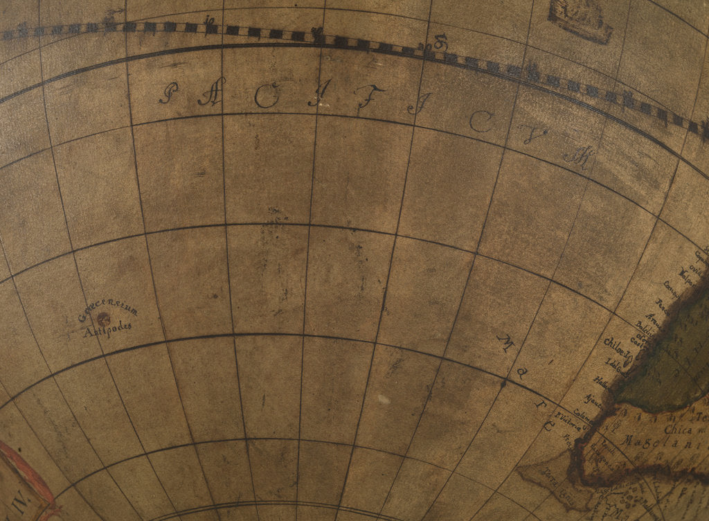 Detail of Terrestrial table globe by unknown