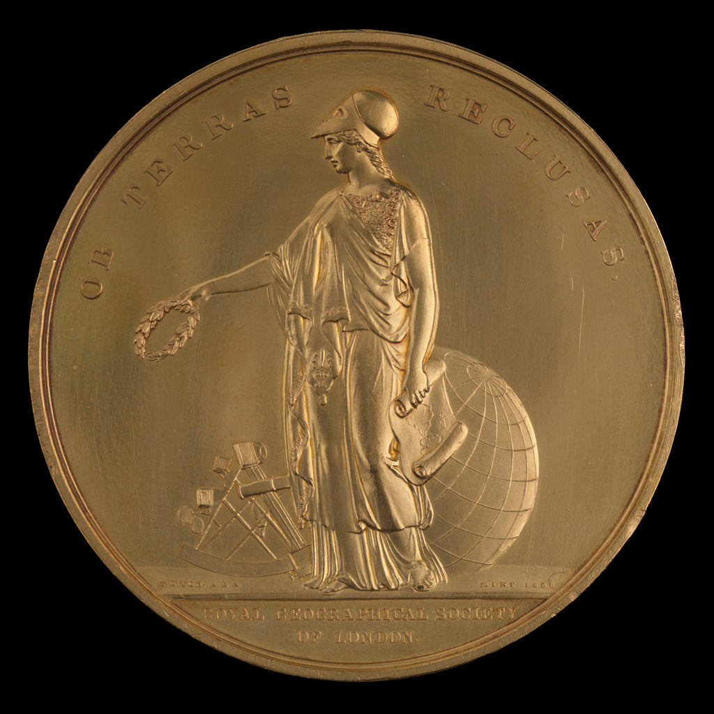 Detail of Prize medal: Royal Geographical Society 1835 by William Wyon