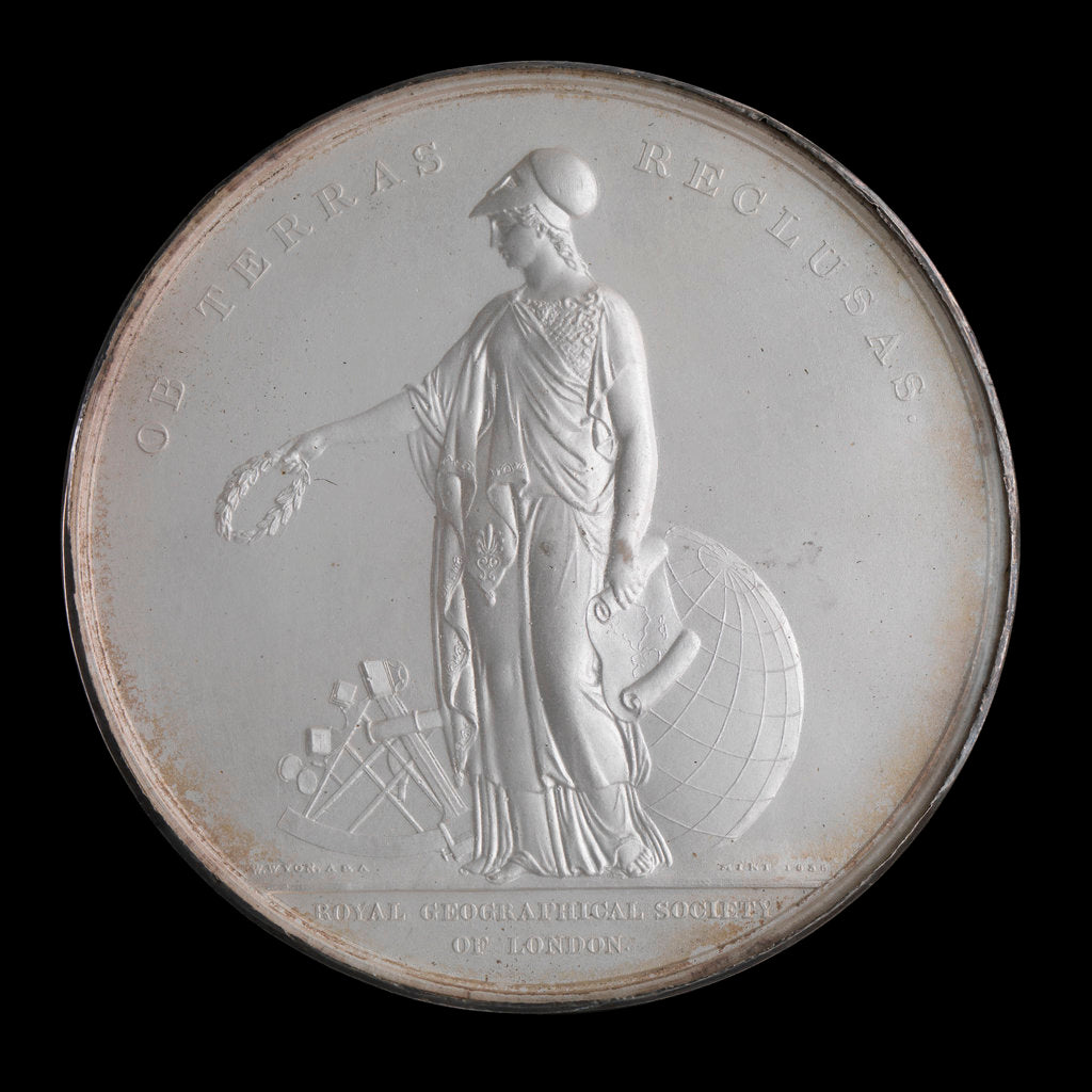 Detail of Prize medal: Royal Geographical Society 1835 by William Wyon
