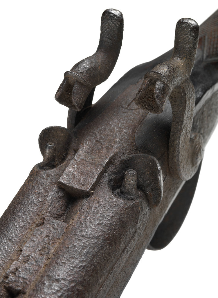 Detail of Pair of shotguns taken on the Franklin expedition, 1845-47 by unknown