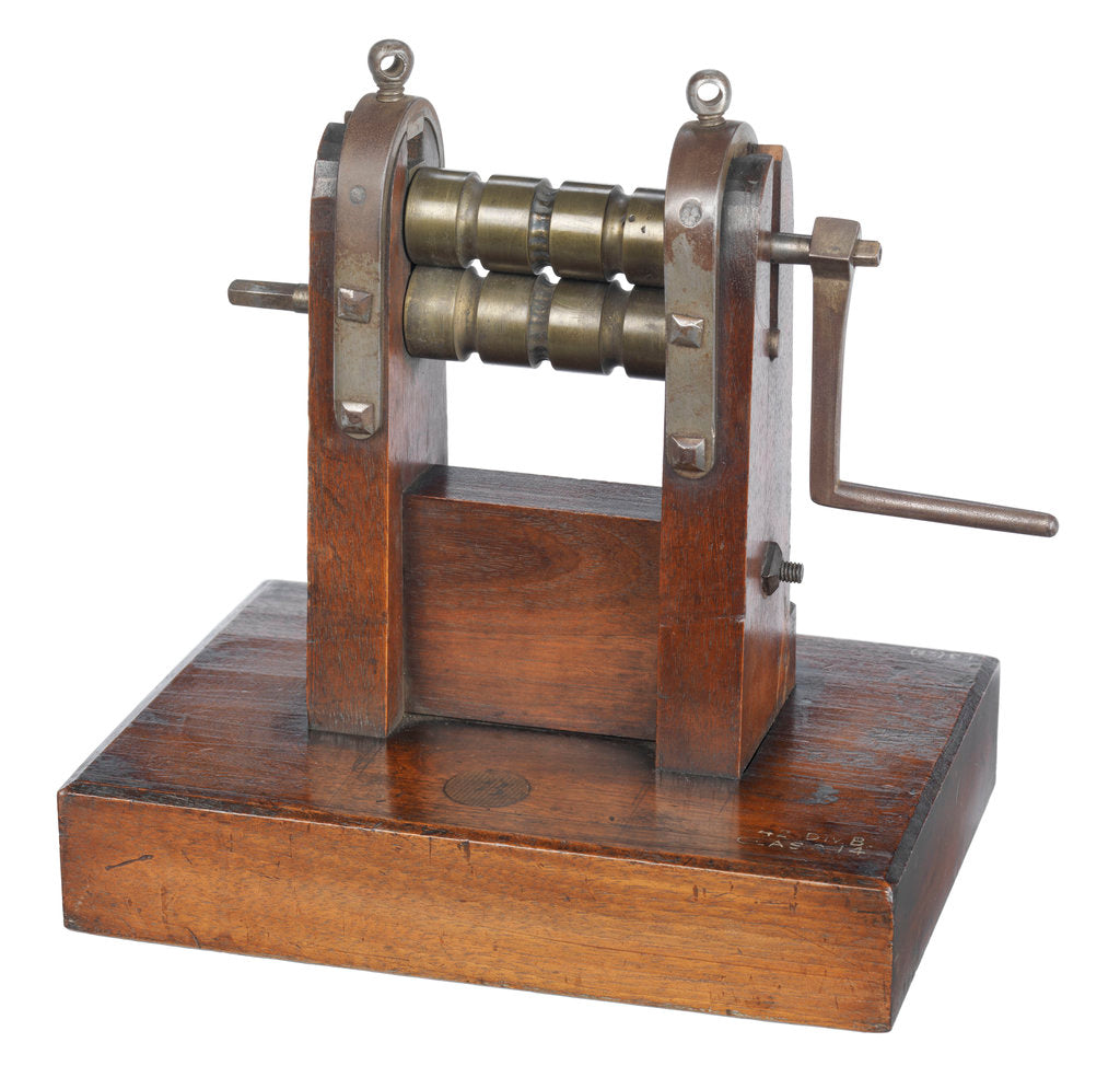 Detail of Metal bar rolling and branding machine by unknown