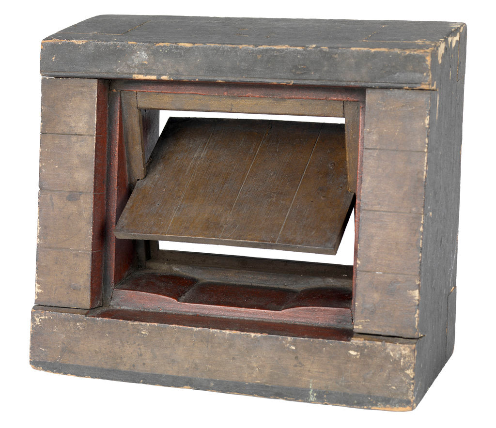 Detail of Temporary port lid; Warship by unknown