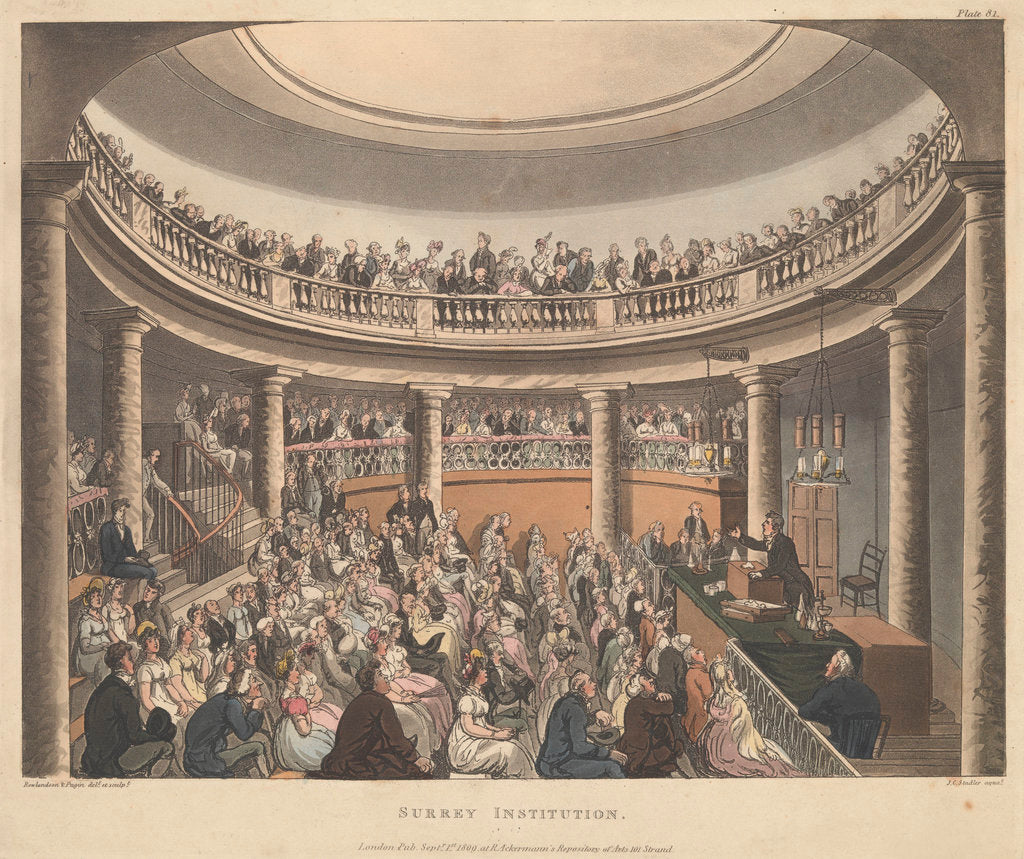 Detail of Surrey Institution by Thomas Rowlandson