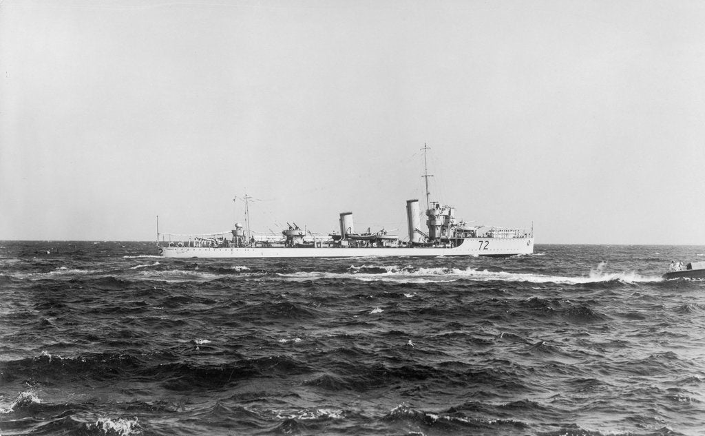 Detail of An unidentified Greek destroyer under way by unknown
