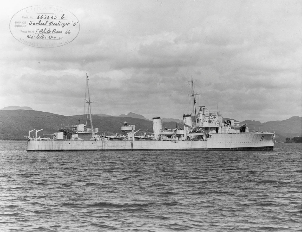Detail of Destroyer 'Sultanhisar' (Turkey) under way by unknown