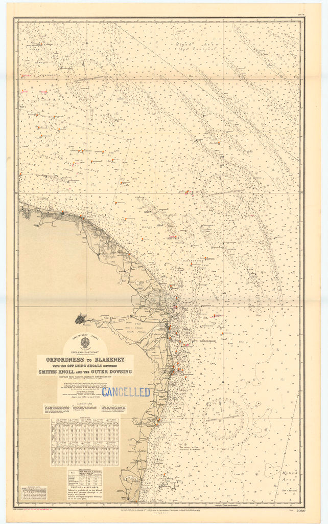 Detail of England East Coast by British Admiralty