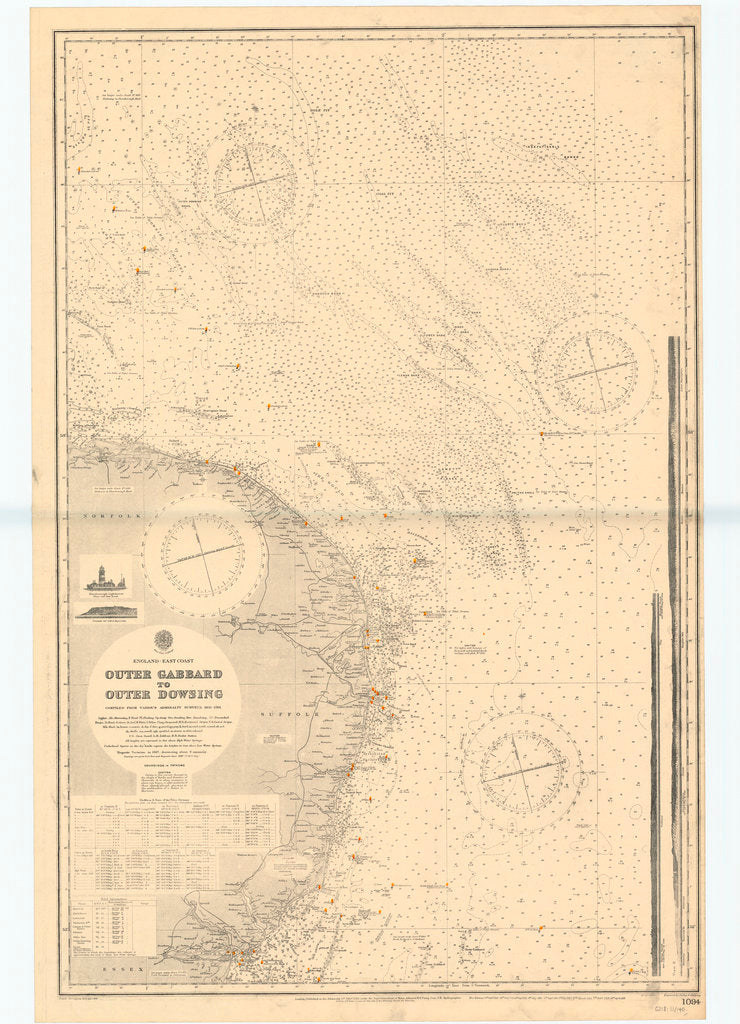 Detail of England-East Coast. Outer Gabbard to Outer Dowsing by British Admiralty