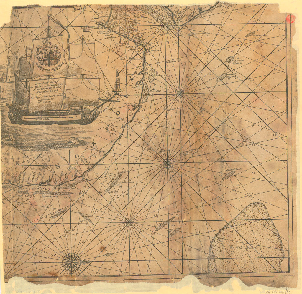 Detail of England East Coast from Thames Estuary to the Wash by Grenville Collins