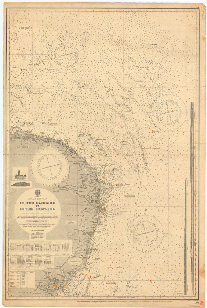 Detail of England East Coast: Outer Gabbard to Outer Dowsing by British Admiralty