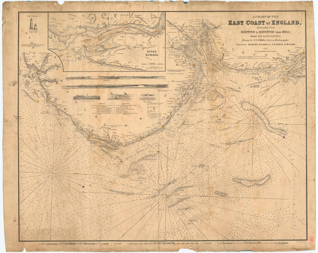 Detail of England East Coast: Harwich to Kingston Upon Hull by J.S. Hobbs