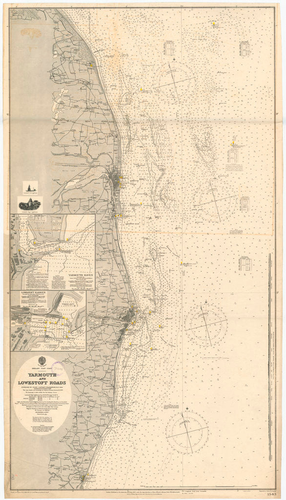 Detail of Yarmouth and Lowestoft by British Admiralty