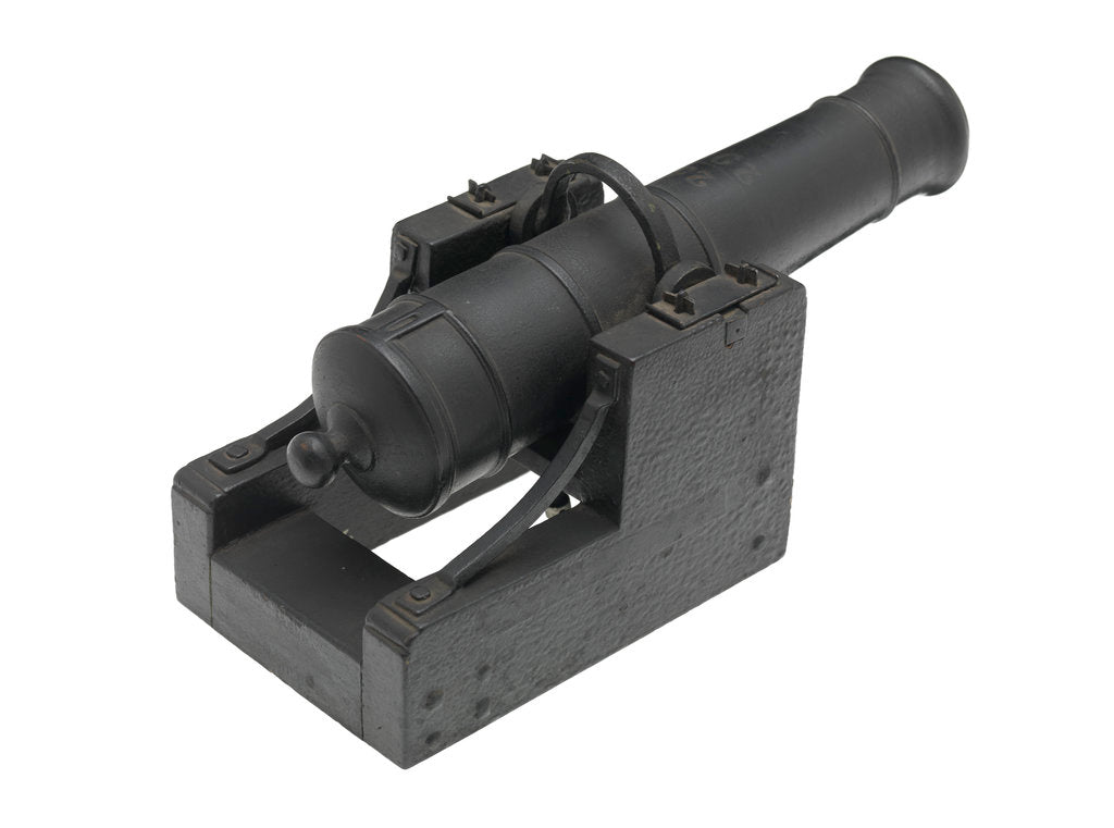 Detail of Ordnance model; Gun model by unknown