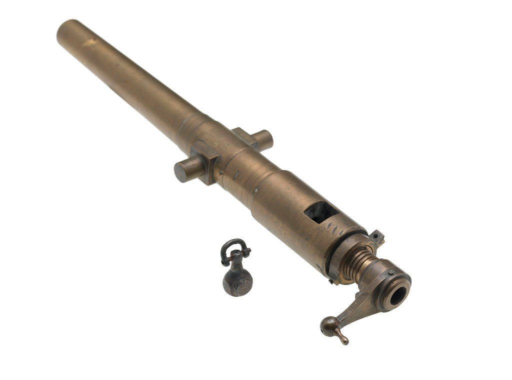 Detail of Ordnance model; Gun model by unknown