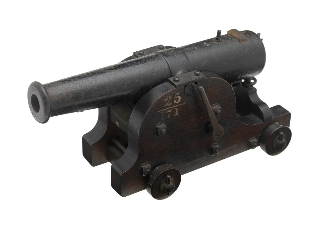 Detail of Ordnance model; Gun model by unknown