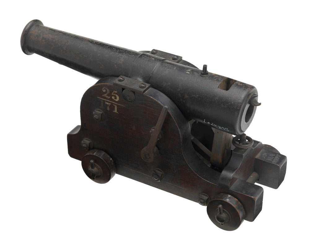 Detail of Ordnance model; Gun model by unknown