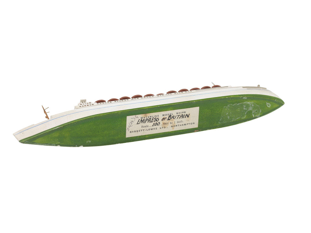 Detail of Waterline model; Rigged model; Miniature model by Bassett-Lowke Ltd