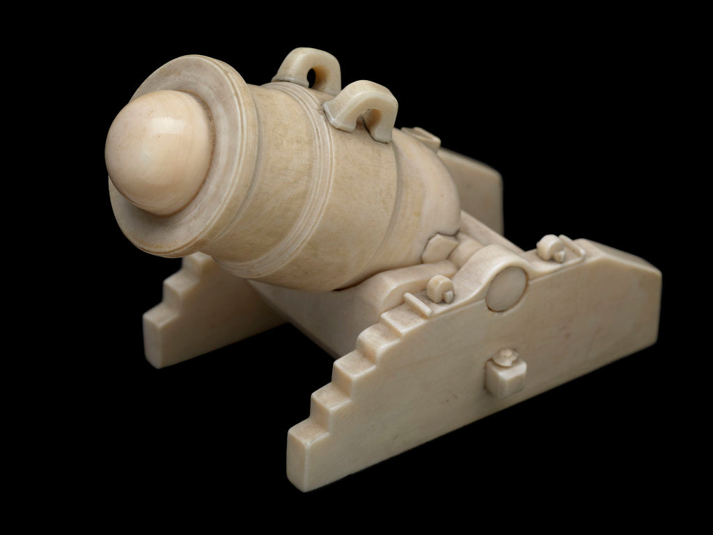 Detail of Ordnance model; Gun model by unknown