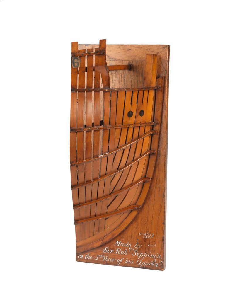 Detail of Sectional model; Bow model; Frame model; Plank-on-frame by Robert Seppings