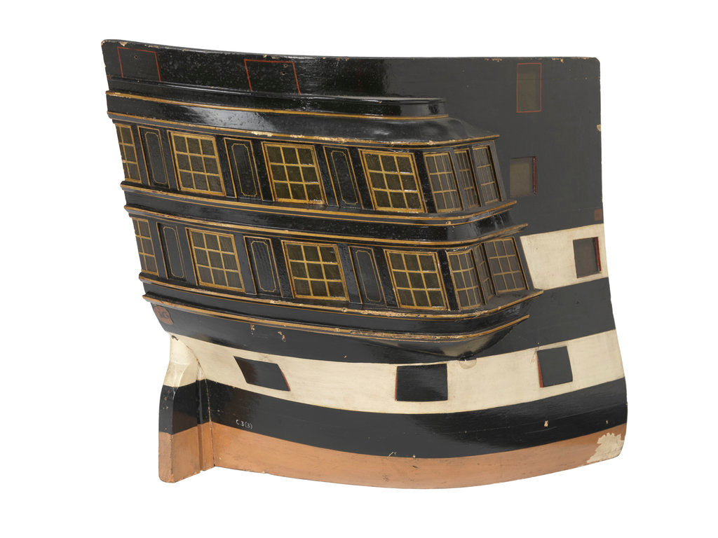 Detail of Sectional model; Waterline model; Stern model by unknown