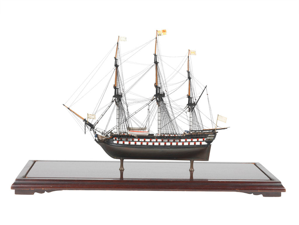 Detail of Third rate warship, 74 guns by unknown