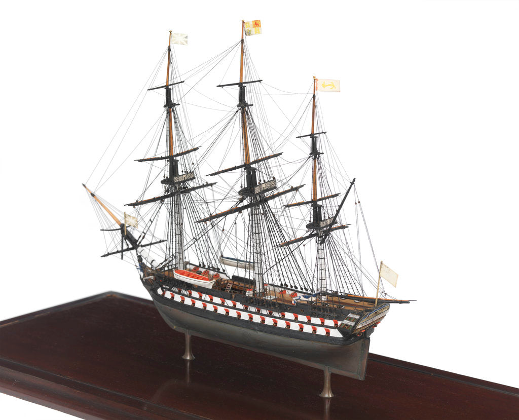 Detail of Third rate warship, 74 guns by unknown