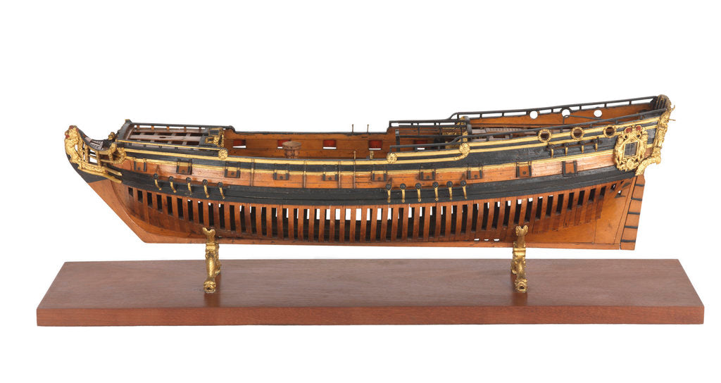Detail of Model of the 'Rose' (1706), warship, sixth rate, sloop, 20 guns by unknown