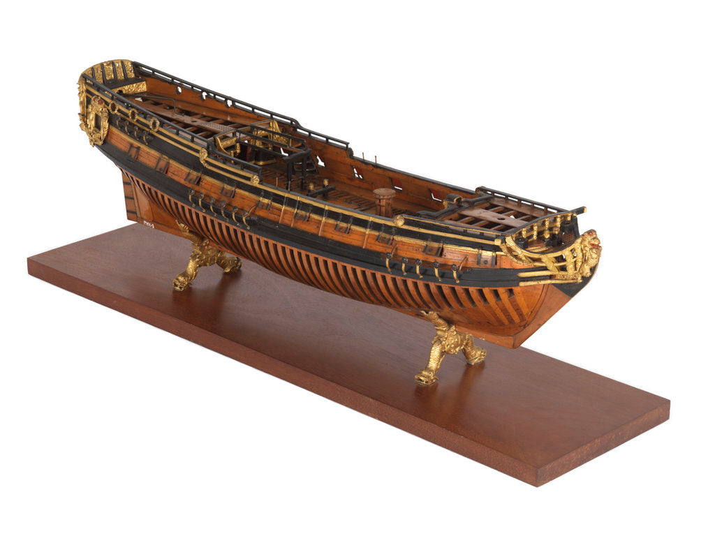 Detail of Model of the 'Rose' (1706), warship, sixth rate, sloop, 20 guns by unknown