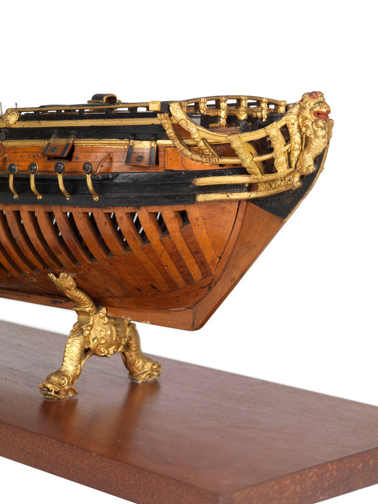 Detail of Model of the 'Rose' (1706), warship, sixth rate, sloop, 20 guns by unknown