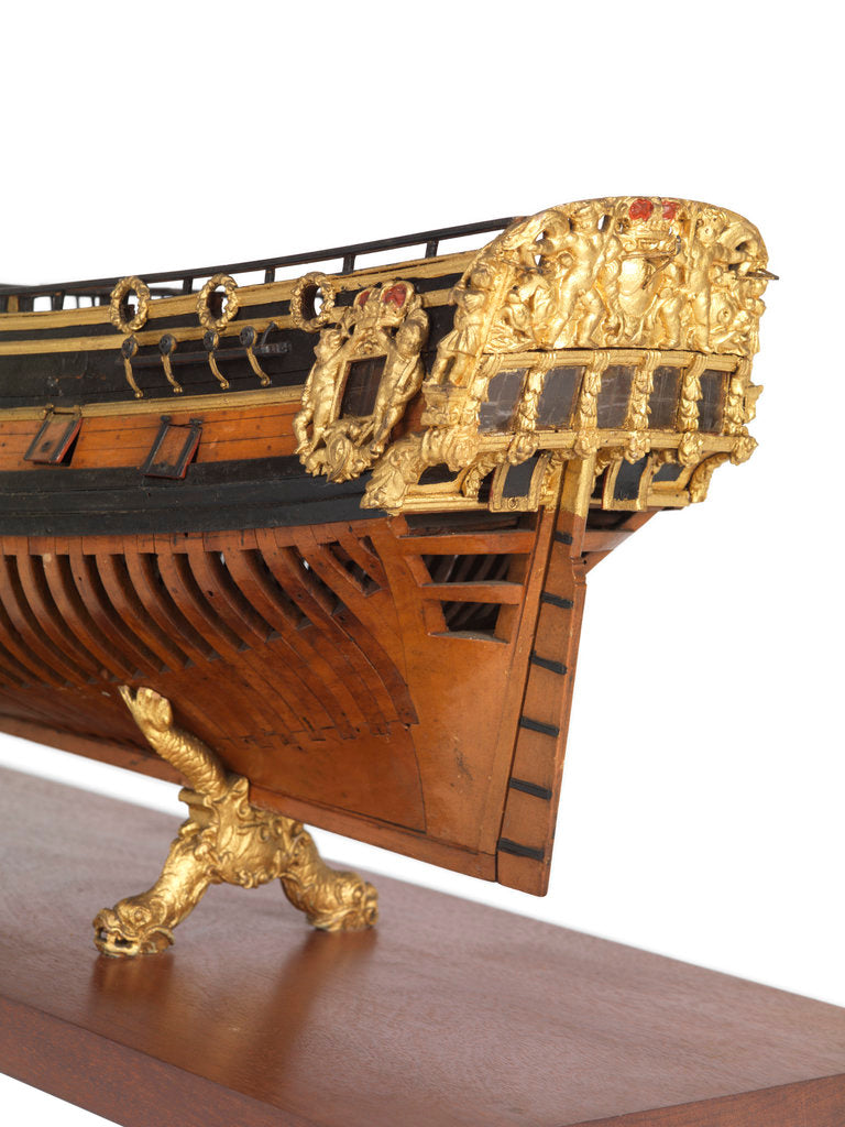 Detail of Model of the 'Rose' (1706), warship, sixth rate, sloop, 20 guns by unknown