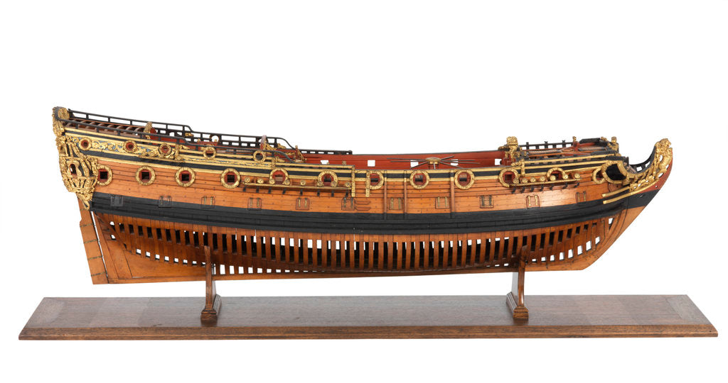 Detail of Contemporary full hull model of the 'Mordaunt' by unknown