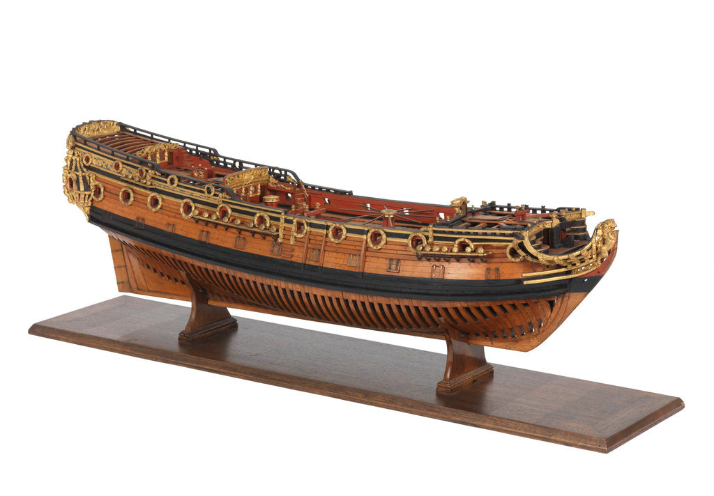 Detail of Contemporary full hull model of the 'Mordaunt' by unknown